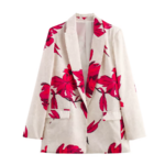 ensemble tailleur femme blanc fleuri rose (5)