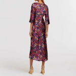 Robe de soirée en satin à imprimé floral pour femme