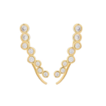 boucles doreilles grimpantes plaqué or zircon cubique