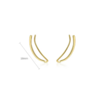 boucles grimpeurs doreilles argent plaqué or 18 carats