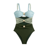 Maillot de bain une pièce échancré multicolore (5)