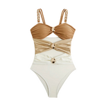 Maillot de bain une pièce échancré multicolore (10)