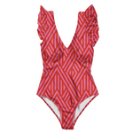 maillot une pièce rouge imprimé (2)