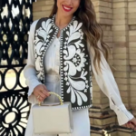 gilet sans manches tendance femme blanc vert