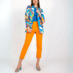 Blazer imprimé bleu tendance femme (2)