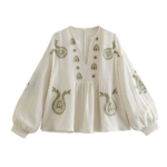 blouse blanche brodée bohème