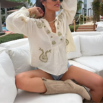 blouse blanche brodée printemps