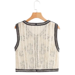 top en crochet noir et blanc femme