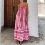 robe longue rose à bretelles femme bohème