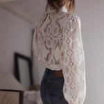 Blouse dentelle blanche femme bohème