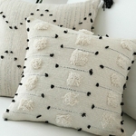 Housse-de-coussin-g-om-trique-Blanc-noir-housse-d-oreiller-tiss-e-de-Style-marocain