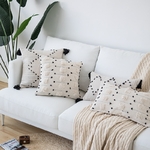 Housse-de-coussin-g-om-trique-Blanc-noir-housse-d-oreiller-tiss-e-de-Style-marocain