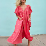 robe longue rose imprimée (2)