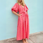 robe longue rose imprimée (3)