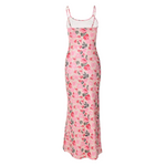 Robe longue à bretelles fleurie (3)