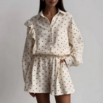 ensemble short coeur gaze de coton