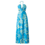 robe longue  dété satinée chic bleu (3)