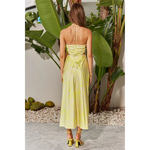 robe longue  dété satinée chic jaune (2)