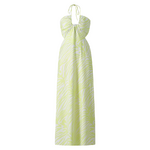 robe longue  dété satinée chic jaune (3)