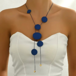 collier sautoir bleu