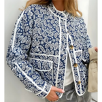 Veste en coton bleu fleurie femme (2)