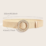 ceinture tressée femme boucle ronde perlée (2)