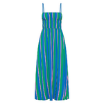 robe longue bleue à bretelles (3)