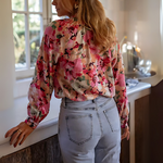 chemisier imprimé fleuri rose (4)