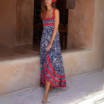 robe longue à bretelles imprimée (6)