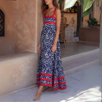 robe longue à bretelles imprimée (5)
