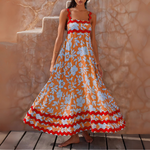 robe longue à bretelles imprimée