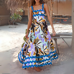 robe longue à bretelles imprimée (2)