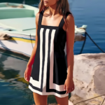 robe courte à bretelles noire (2)