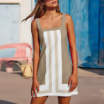 robe courte à bretelles taupe