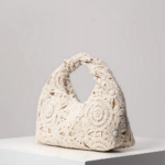sac en crochet été blanc à fleurs