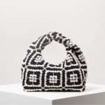 sac en crochet été noir et blanc