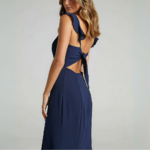 robe de soirée longue bleu chic