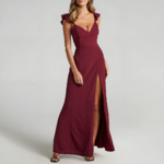 robe de soirée bordeau dos nu
