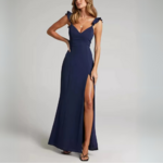 robe de soirée bleu marine dos nu