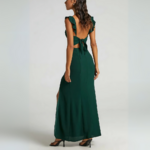 robe de soirée longue vert foncé