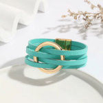 bracelet en cuir multirang turquoise (2)