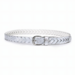 ceinture tressée en cuir argent (2)