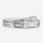 ceinture tressée en cuir argent