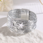 bracelet multi rang cordon étoile argent (2)