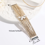 bracelet multi rang cordon étoile doré tendance