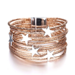 bracelet multi rang cordon étoile rose gold