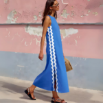 robe longue d'été bleue