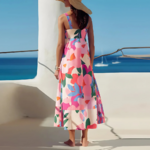 robe longue à bretelles été femme imprimé à fleurs
