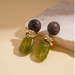 Boucles doreilles Esmeralda acrylique verte