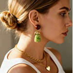 Boucles doreilles Esmeralda résine